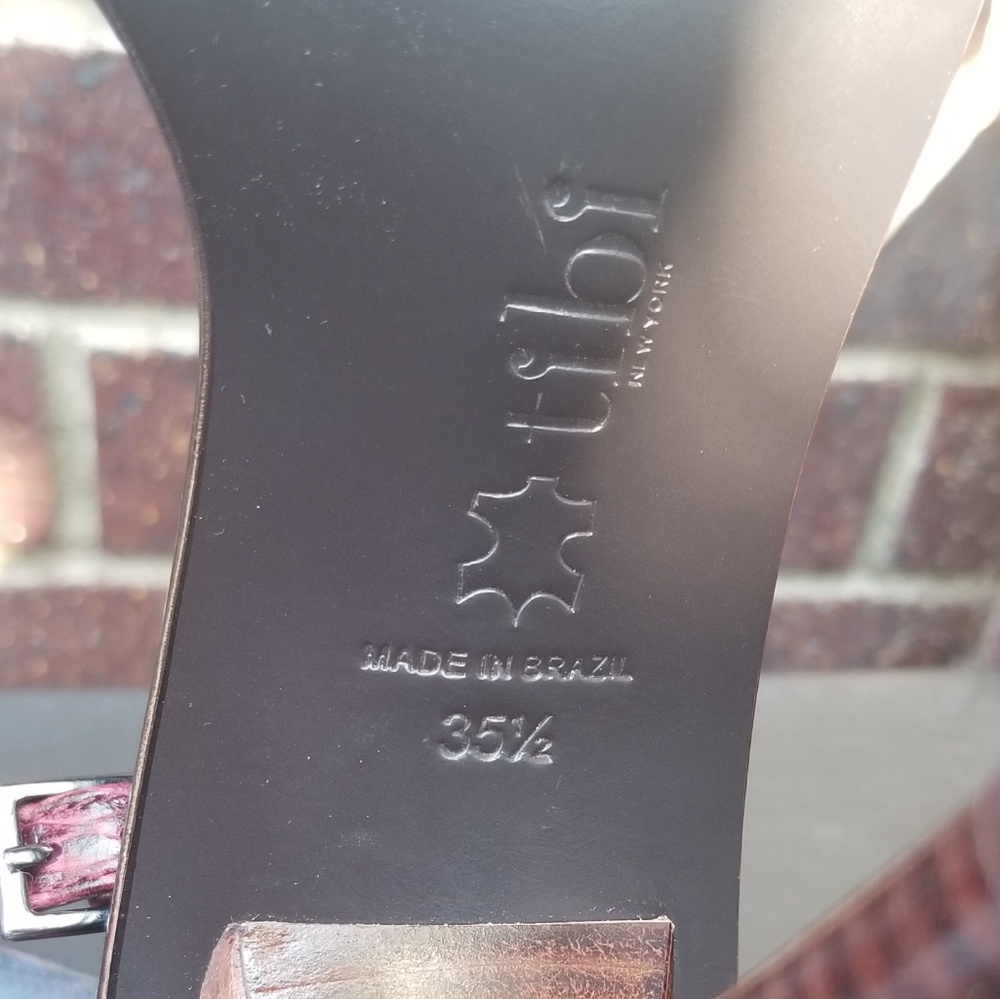 Tibi Amber Wineberry Loop Strap Around Sandals - image 5